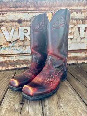 Durango Red and Brown Western Work Boots